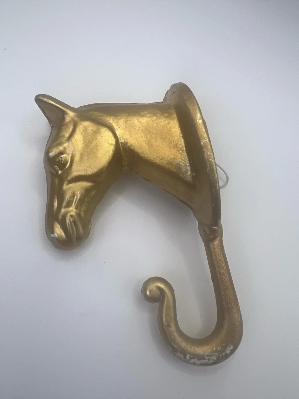 Vintage Style Brass Horse Head Wall Hook Gold Equestrian Home Decor